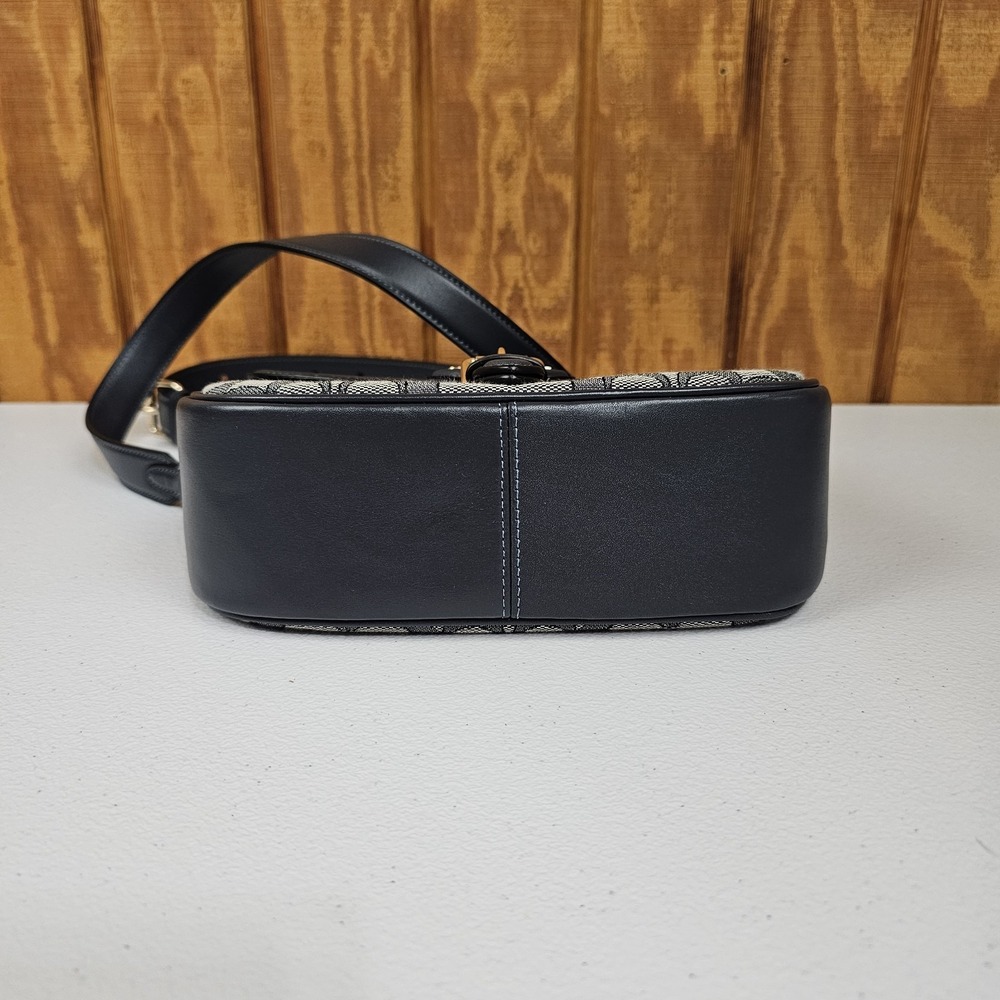 Coach Amelia Saddle Bag In Signature Jacquard Midnight Navy Cu998 Crossbody - Picture 9 of 13